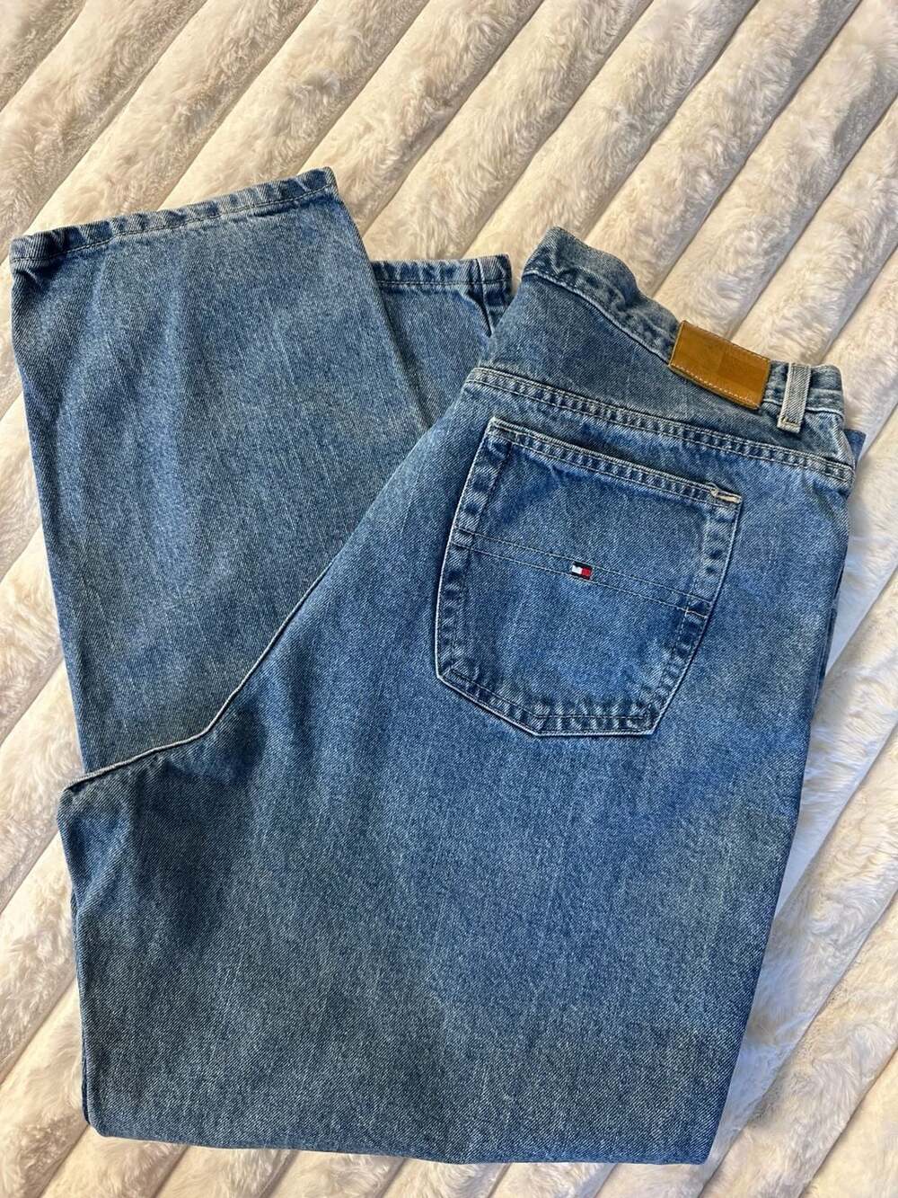 Vintage Tommy Hilfiger Women's Straight Leg Denim Jeans, Medium Wash, Size 22